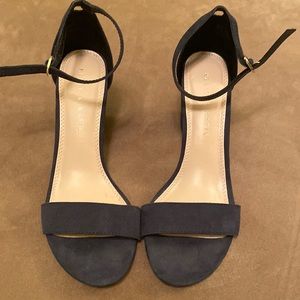 Strappy navy sandals in almost new condition